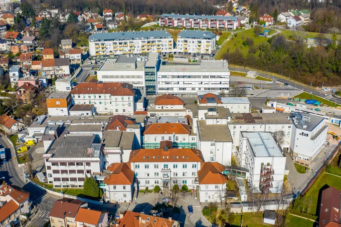Aerial view of the Klinička bolnica Sveti Duh campus in Zagreb